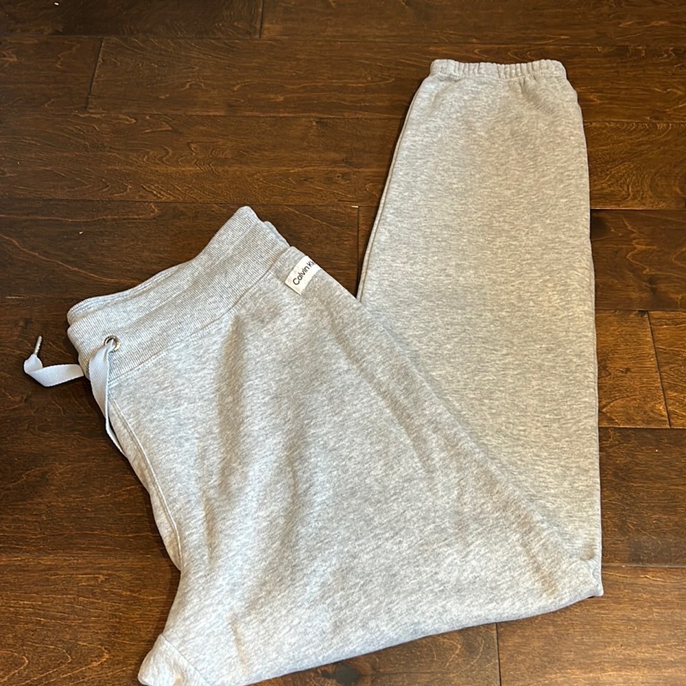 Calvin Klein Womens Sweatpants Plus sz 2X Logo Gray Nwt Drawstring - Picture 1 of 4